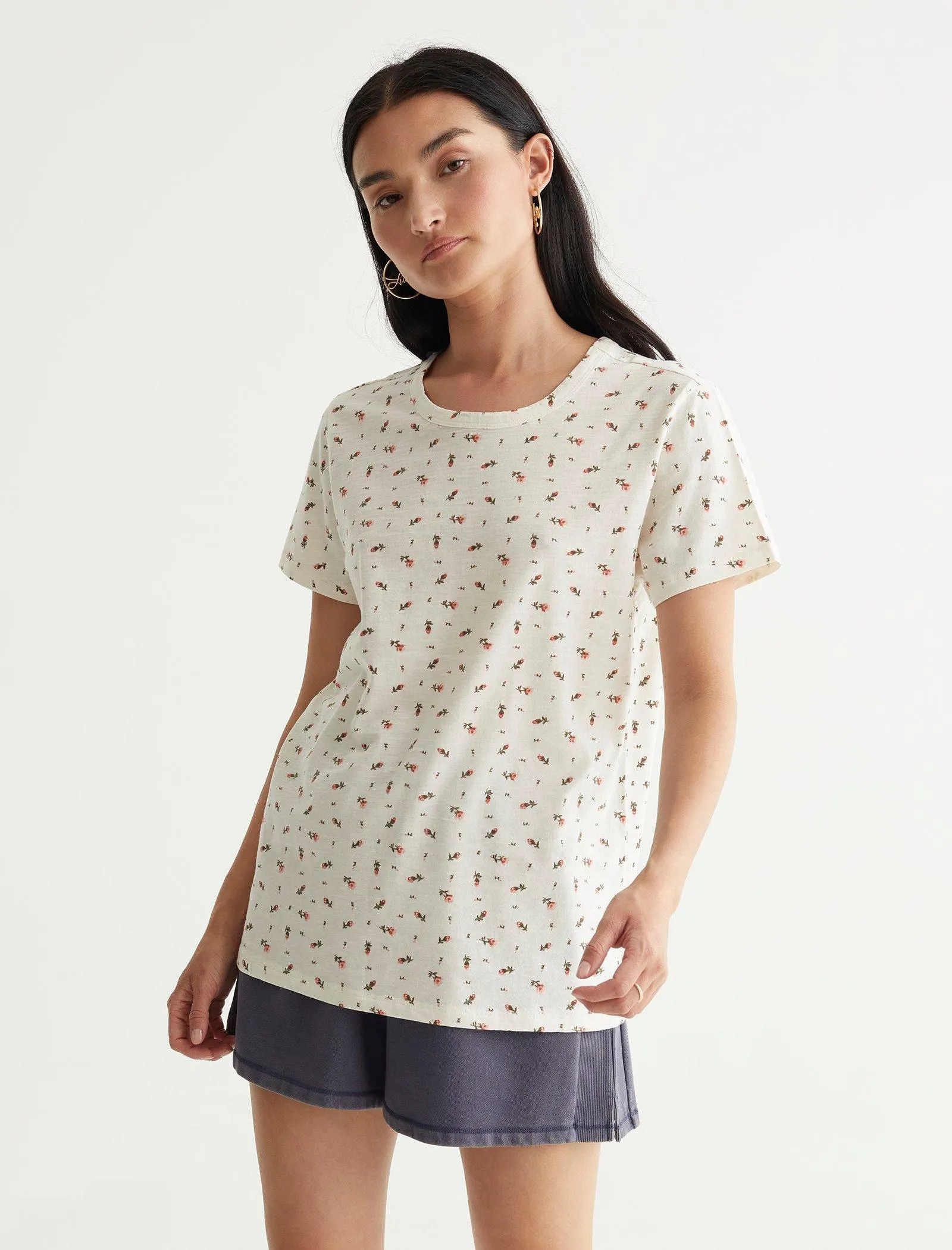 Lucky Brand Classic Crew Cream Multi Lucky Brand