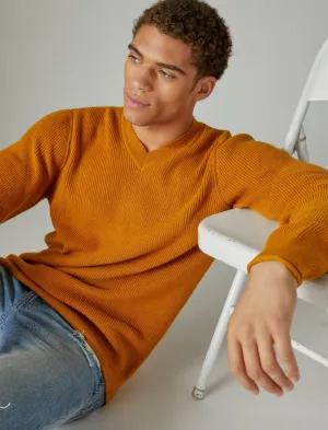 Lucky Brand Cloud Soft V-Neck Sweater Buckthorn Brown Lucky Brand