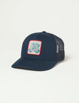 Lucky Brand Clover Patch Trucker Hat American Navy Lucky Brand