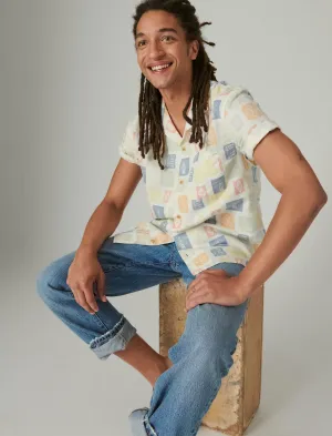Lucky Brand Coca-Cola Camp Collar Short Sleeve Shirt Multi Print Lucky Brand