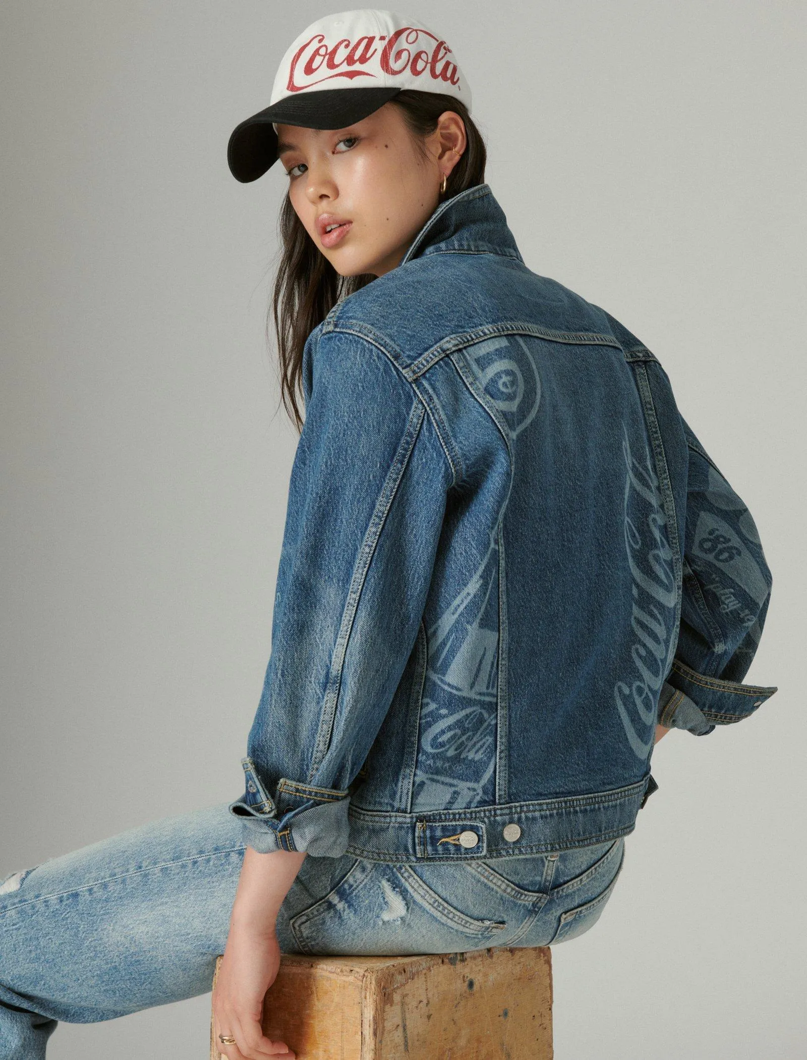Lucky Brand Coca-Cola Denim Trucker Jacket Capella Sky Lucky Brand