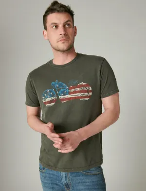 Lucky Brand Flag Bike Tee Jet Black Lucky Brand