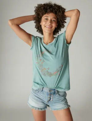 Lucky Brand Flower Moon Classic Crew Trellis Lucky Brand