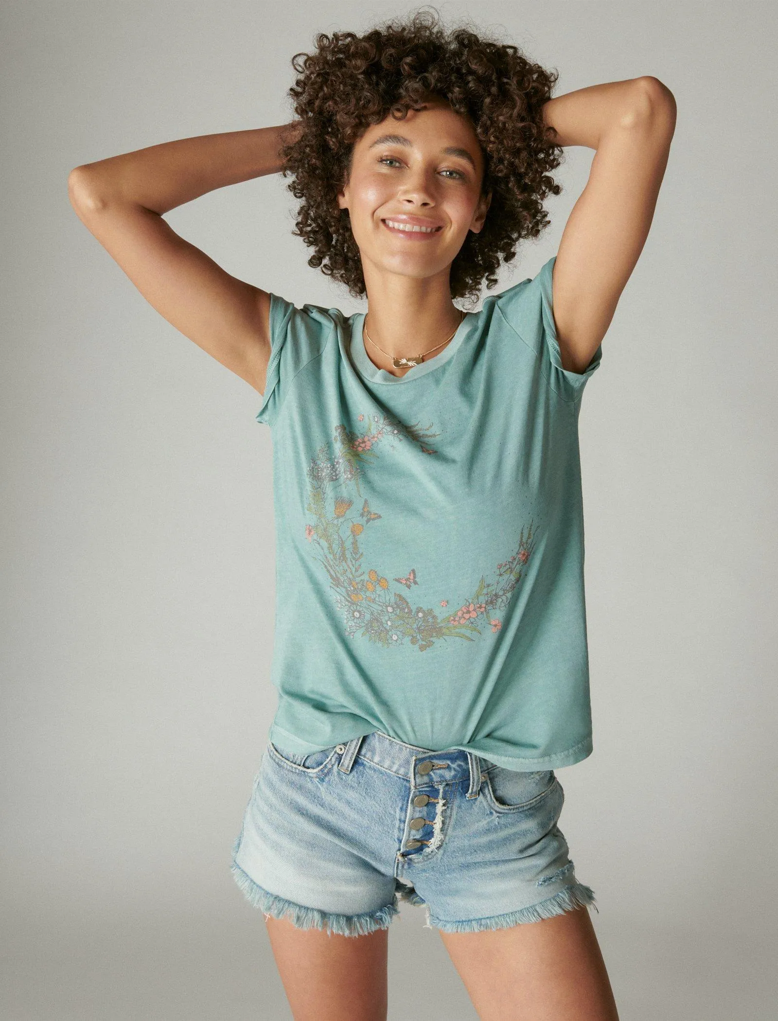 Lucky Brand Flower Moon Classic Crew Trellis Lucky Brand