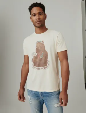 Lucky Brand Gambling Bear Graphic Tee Pearled Ivory Lucky Brand