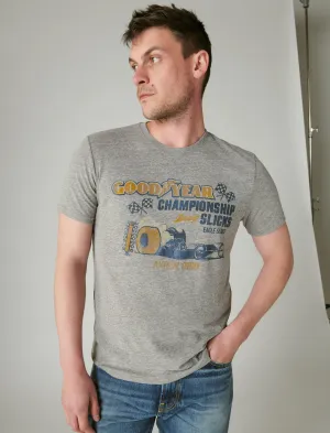 Lucky Brand Goodyear Drag Race Tee Heather Grey Lucky Brand