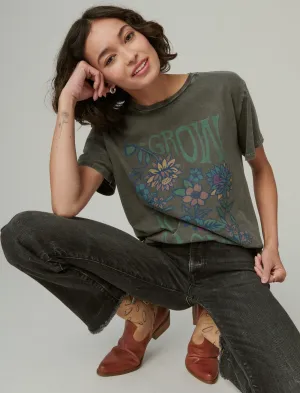 Lucky Brand Grow As One Floral Boyfriend Crew Raven Lucky Brand