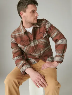 Lucky Brand Jacquard Trucker Jacket Brown Multi Lucky Brand