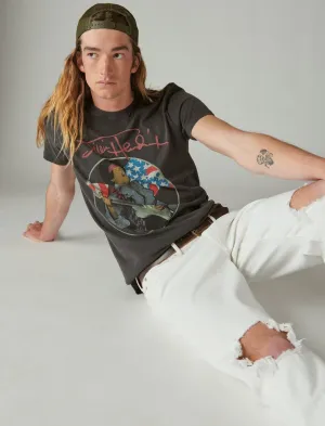 Lucky Brand Jimi Hendrix Flag Tee Jet Black Lucky Brand