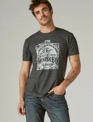 Lucky Brand Keep Your Friends Close Whiskey Tee Jet Black Lucky Brand