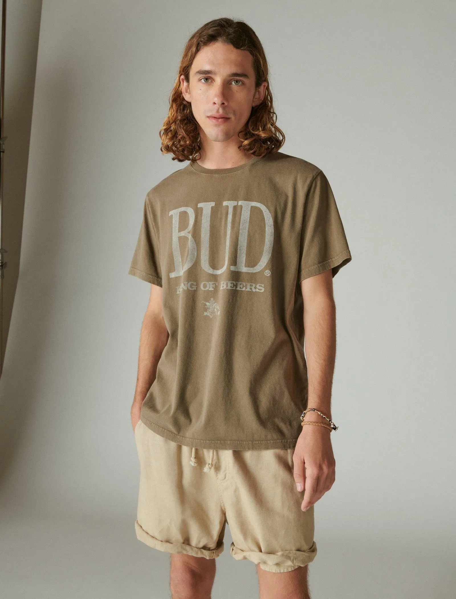 Lucky Brand Large Bud Logo Tee Shitake Lucky Brand