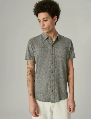 Lucky Brand Linen Button Up Shirt Heather Grey Lucky Brand