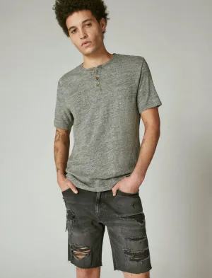 Lucky Brand Linen Henley Heather Grey Lucky Brand