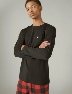 Lucky Brand Long Sleeve Crew Tee Stretch Black Lucky Brand