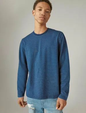 Lucky Brand Long Sleeve Indigo Stripe Crew # 419 Indigo Lucky Brand