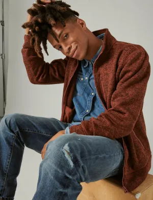 Lucky Brand Los Feliz Fleece Full Zip Mock Neck Sequoia Lucky Brand