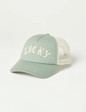 Lucky Brand Lucky Embriodered Trucker Hat Medium Light Green Lucky Brand