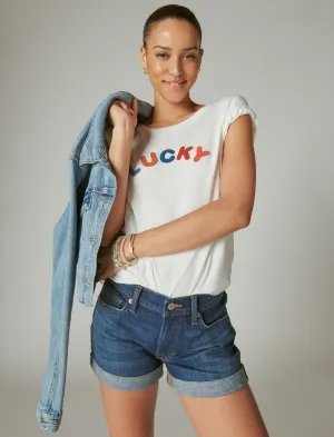 Lucky Brand Lucky Multi Classic Crew Egret Lucky Brand