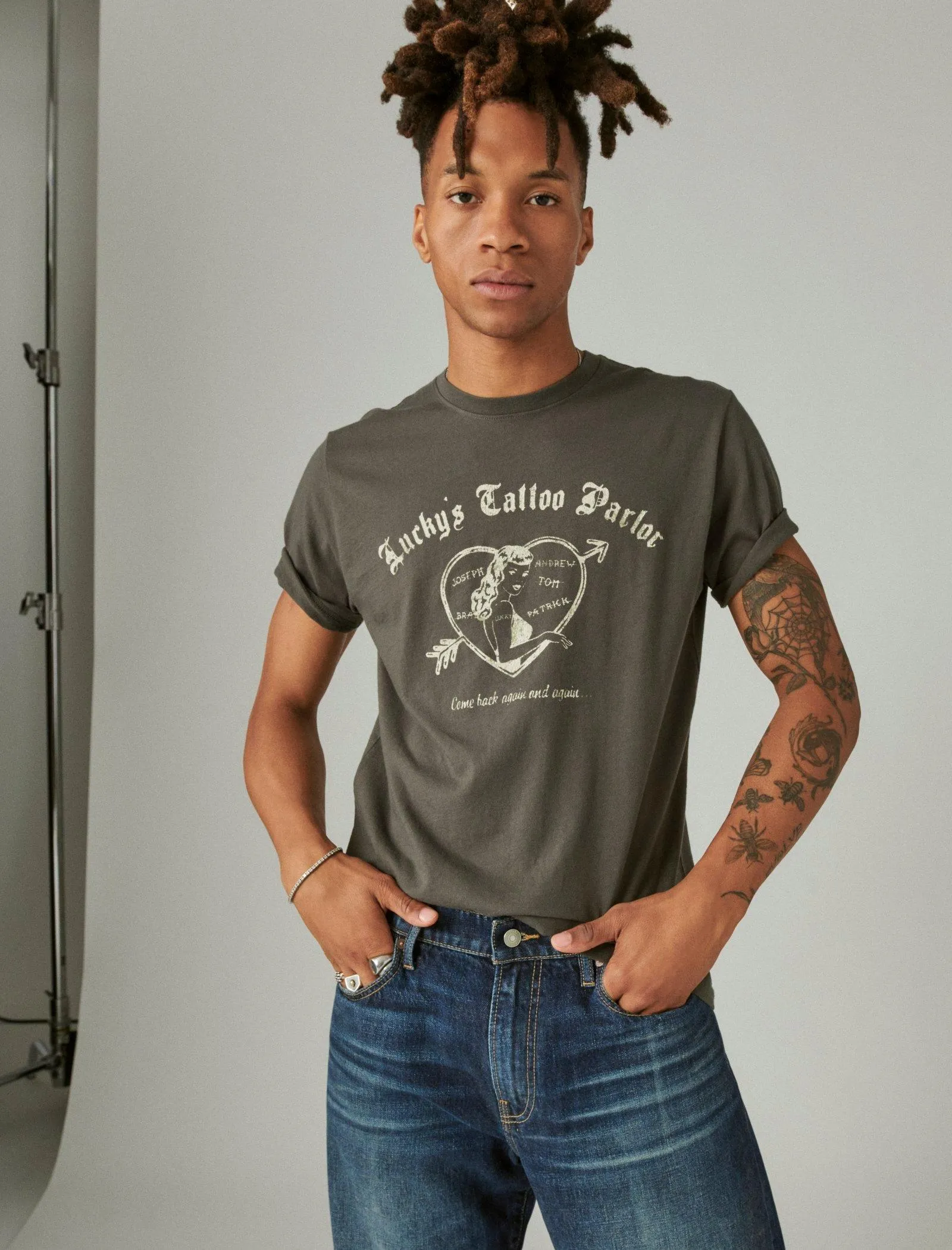 Lucky Brand Lucky Tattoo Graphic Tee Raven Lucky Brand