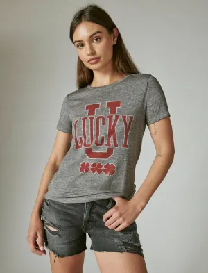 Lucky Brand Lucky U Classic Crew Heather Grey Lucky Brand