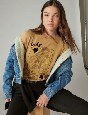 Lucky Brand Lucky You Card Classic Crew Wood Thrush Lucky Brand