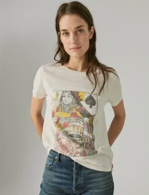 Lucky Brand Queen Of Spades Classic Crew Soft Pink Lucky Brand