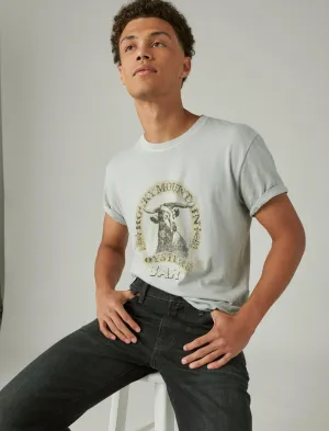 Lucky Brand Rocky Mountain Oyster Bar Graphic Tee Belgian Block Lucky Brand