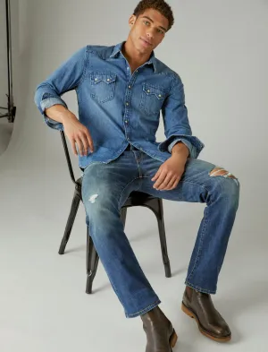 Lucky Brand Sawtooth Denim Western Shirt Haywood Lucky Brand