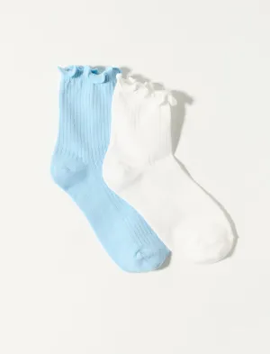 Lucky Brand Solid Ruffle Crew Sock Multi Lucky Brand