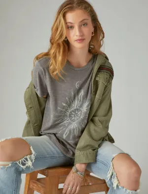 Lucky Brand Spiritual Boyfriend Crew Plum Kitten Lucky Brand
