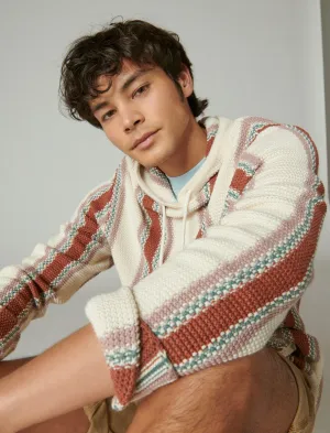 Lucky Brand Striped Baja Sweater -Men's Clothing Tops Sweaters Natural Multi Lucky Brand