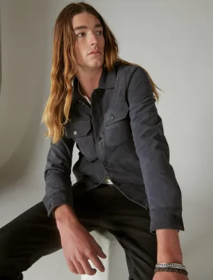 Lucky Brand Suede Military Shirt Jacket Parisian Nights Lucky Brand