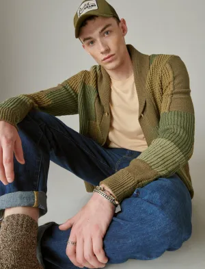 Lucky Brand Surplus Cardigan Army Combo Acid Wash Lucky Brand