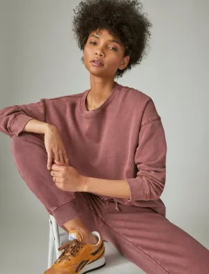 Lucky Brand The Vintage Dropped Shoulder Crewneck Crushed Berry Lucky Brand