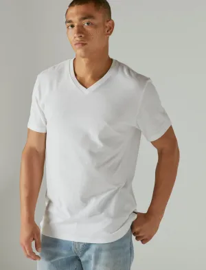 Lucky Brand Venice Burnout Vee-Neck Tee Bright White Lucky Brand