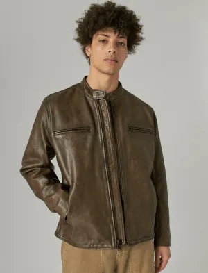 Lucky Brand Vintage Leather Jacket Pinecone Lucky Brand