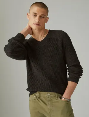 Lucky Brand Welter Weight V-Neck Sweater Black Lucky Brand