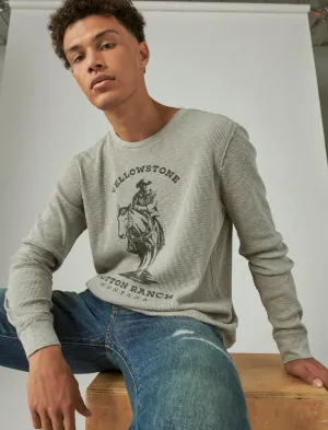 Lucky Brand Yellowstone Dutton Ranch Crew Neck Thermal Wild Dove Lucky Brand