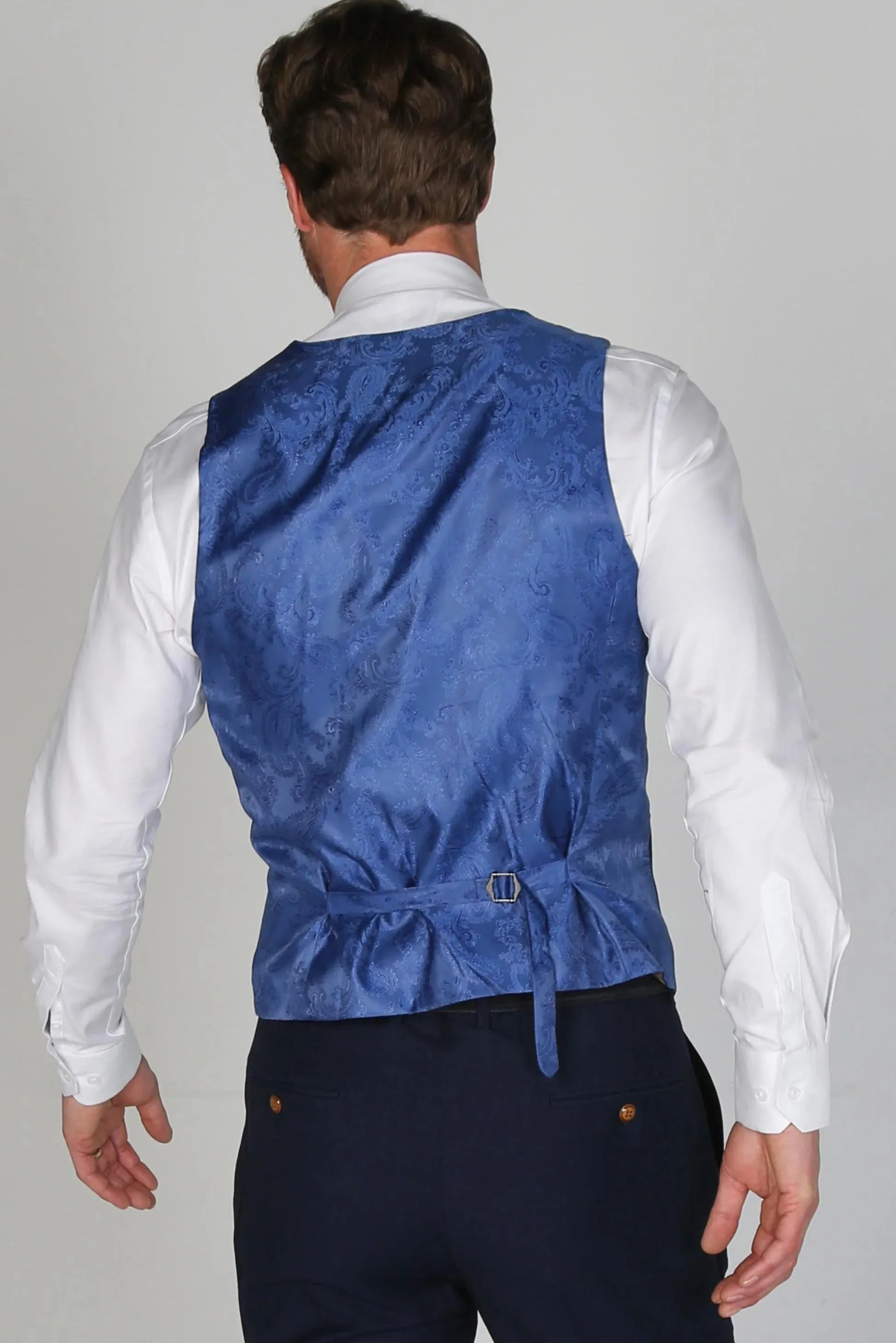 Mayfair Birdseye Navy Waistcoat Wedding Prom Attire