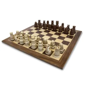 Medieval Chess Set -15 Inch Walnut Chess Board