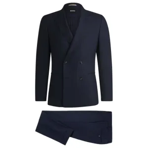 Melange suit in wool with natural stretch
