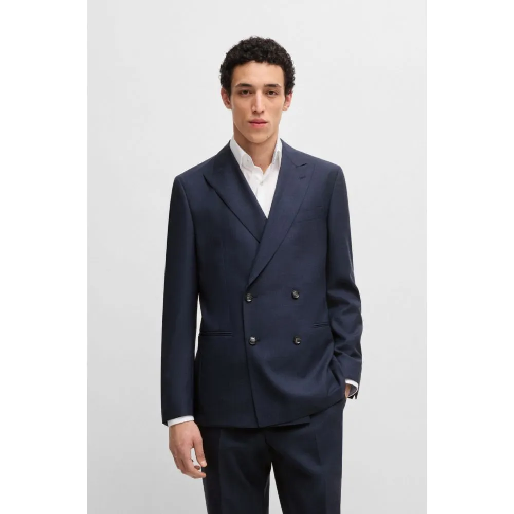 Melange suit in wool with natural stretch