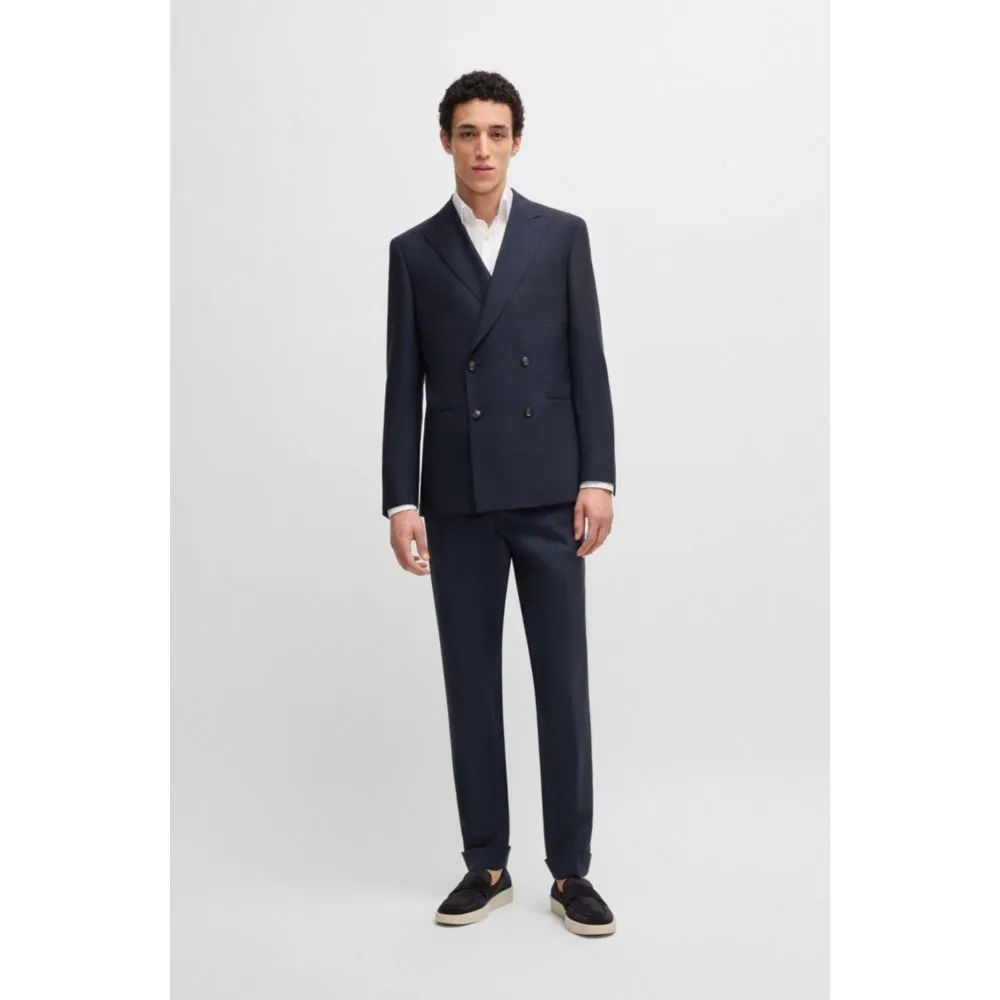 Melange suit in wool with natural stretch