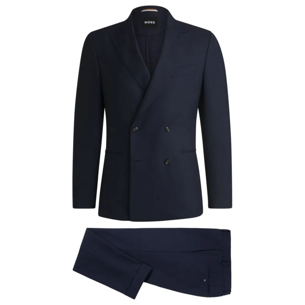 Melange suit in wool with natural stretch