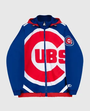 Men's Chicago Cubs Hooded Nylon Full Zip Jacket In Blue