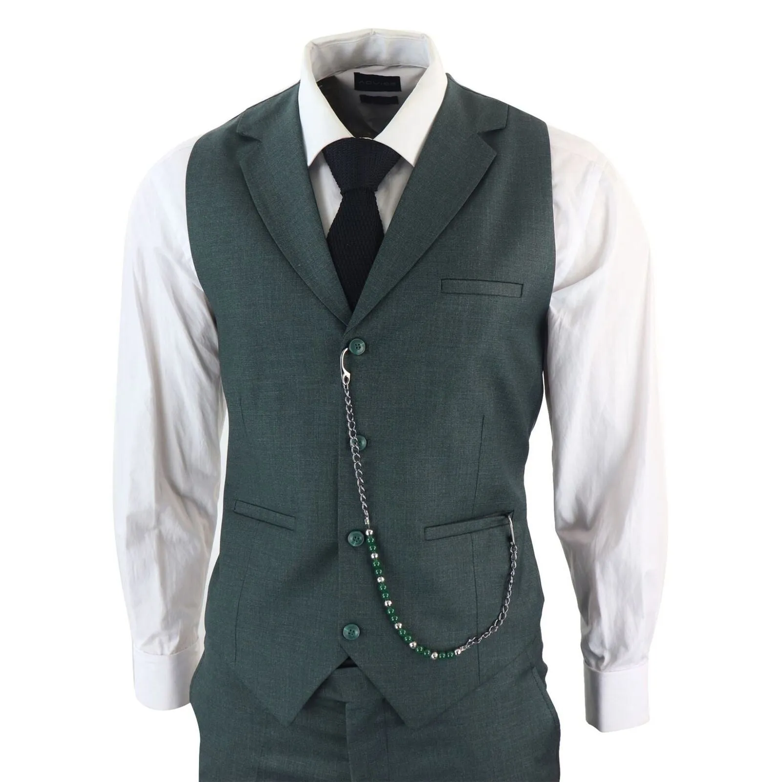Men's Classic 3-Piece Plain Green Suit