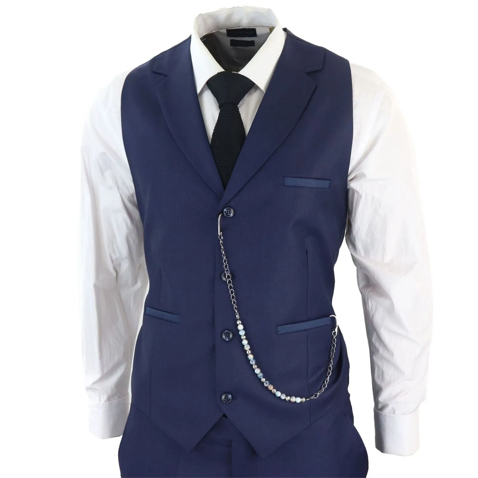Men's Classic 3-Piece Plain Navy Suit