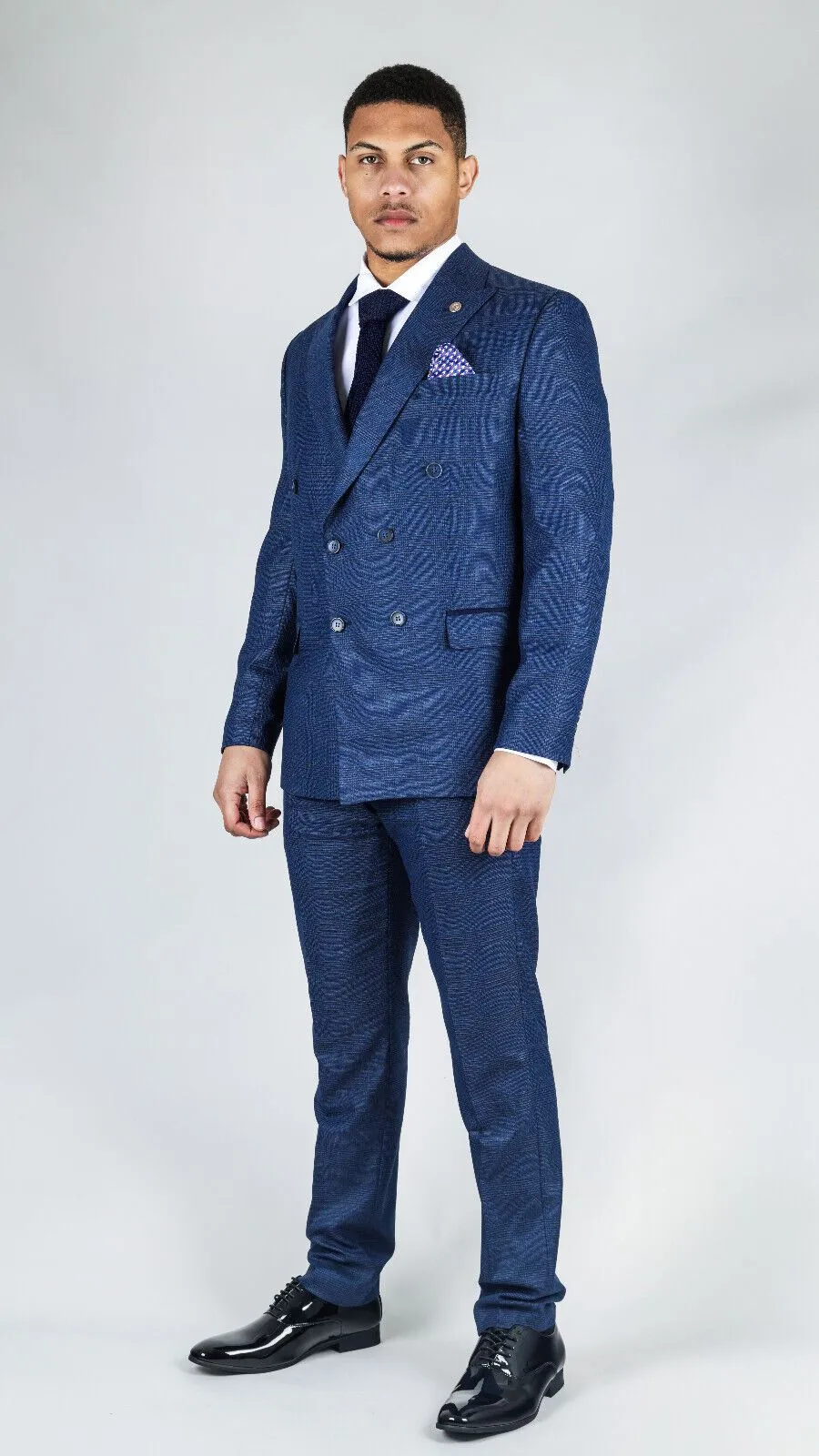 Men's Classic Blue Double Breasted 2-Piece Suit