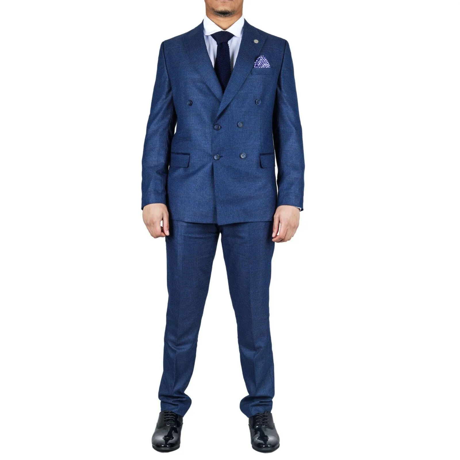 Men's Classic Blue Double Breasted 2-Piece Suit