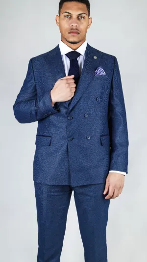 Men's Classic Blue Double Breasted 2-Piece Suit